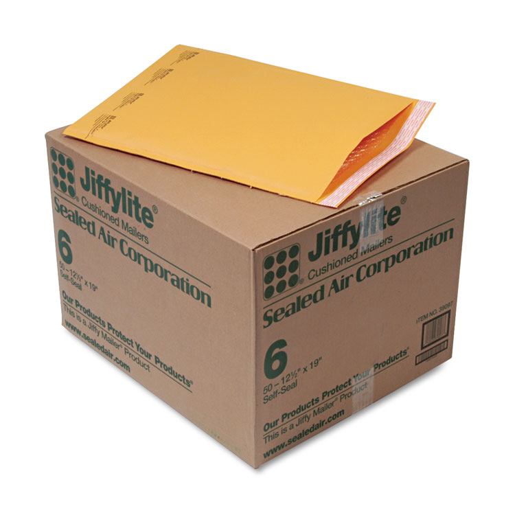 Picture of Jiffylite Self Seal Mailer, #6, 12 1/2 x 19, Golden Brown, 50/Carton
