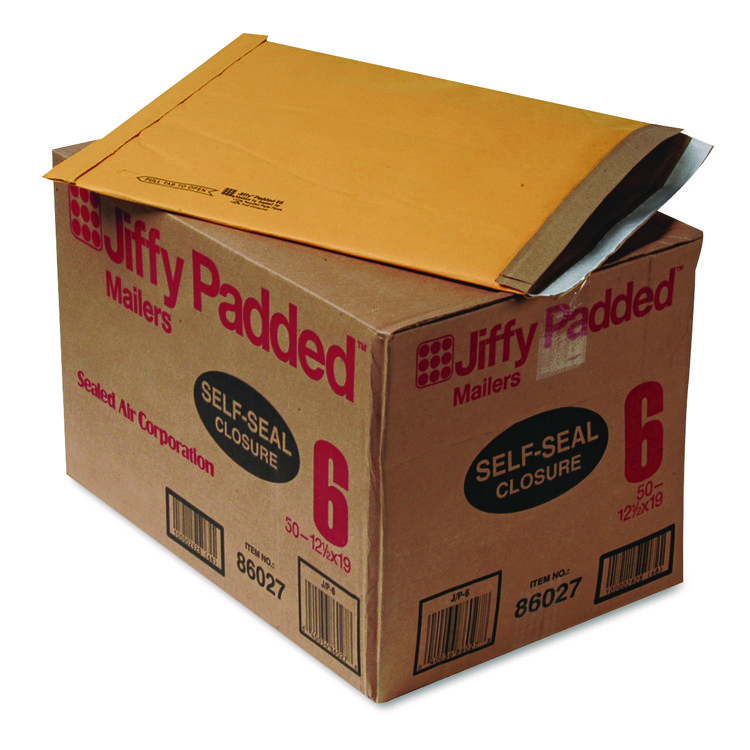 Picture of JIFFY PADDED PEEL & SEAL MAILER, #6, 12 1/2 X 19, NATURAL KRAFT, 50/CARTON