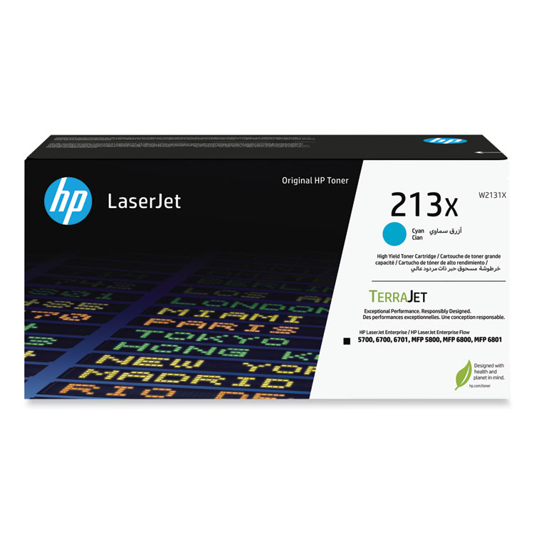 HP 213X (W2131X) Cyan Original LaserJet Toner Cartridge