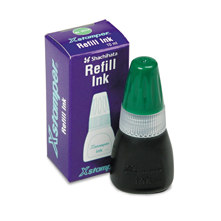 Picture of Refill Ink for Xstamper Stamps, 10ml-Bottle, Green