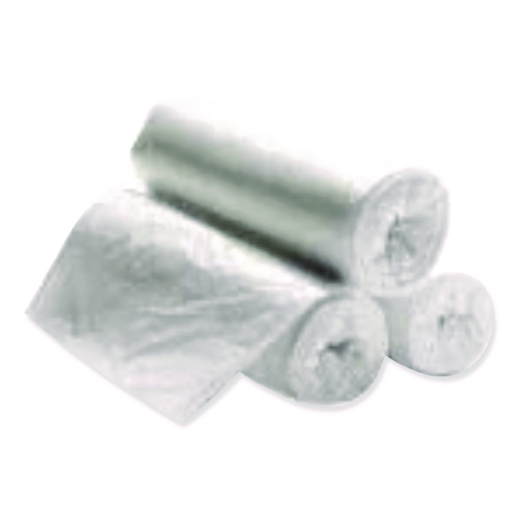 High Density Can Liners, 30 gal, 10 mic, 30" x 36", Natural, Interleaved Roll, 50 Bags/Roll, 10 Rolls/Carton