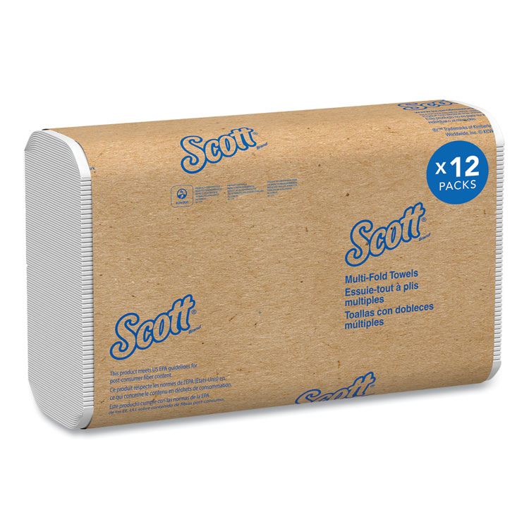Multi-Fold Towels, Absorbency Pockets, 1-Ply, 9.2 x 9.4, White, 250 Sheets/Pack, 12 Packs/Carton
