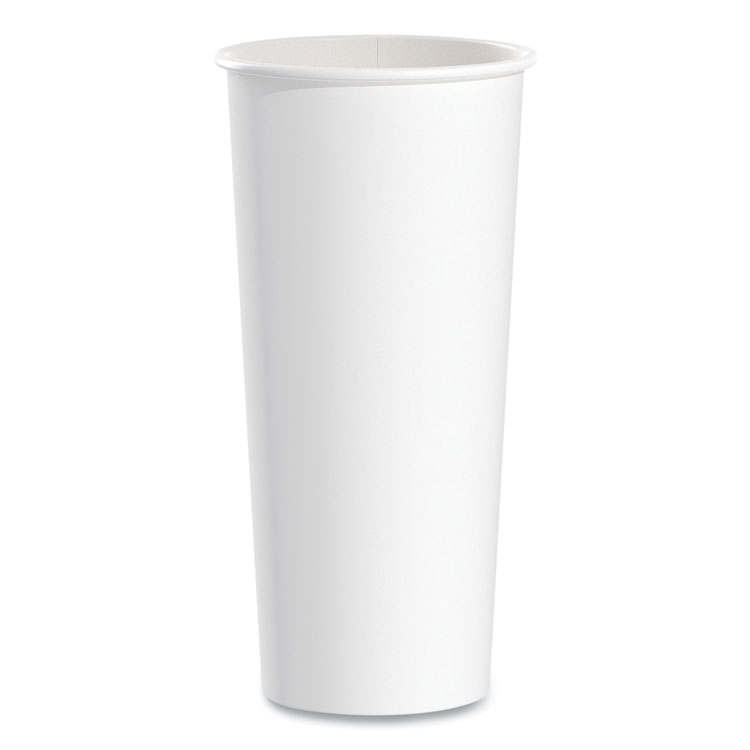 Single-Sided Poly Paper Hot Cups, 24 Oz, White, 25/bag, 20 Bags/carton