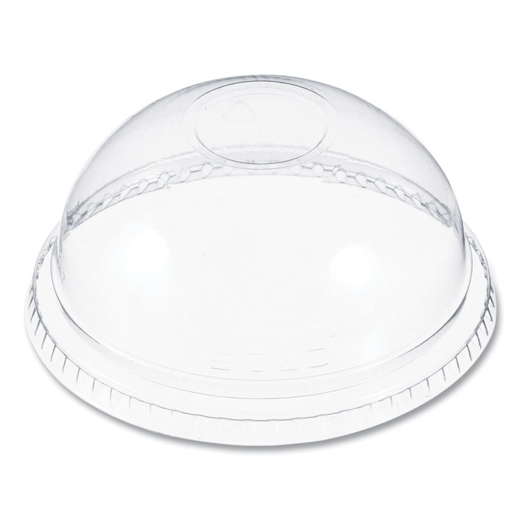 Plastic Dome Lid, No-Hole, Fits 9 oz to 22 oz Hot Cups, Clear, 100/Sleeve, 10 Sleeves/Carton