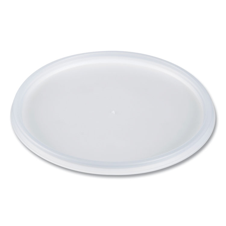 Plastic Lids for Foam Containers, Flat, Vented, Fits 24 oz to 32 oz, Translucent, 100/Pack, 5 Packs/Carton