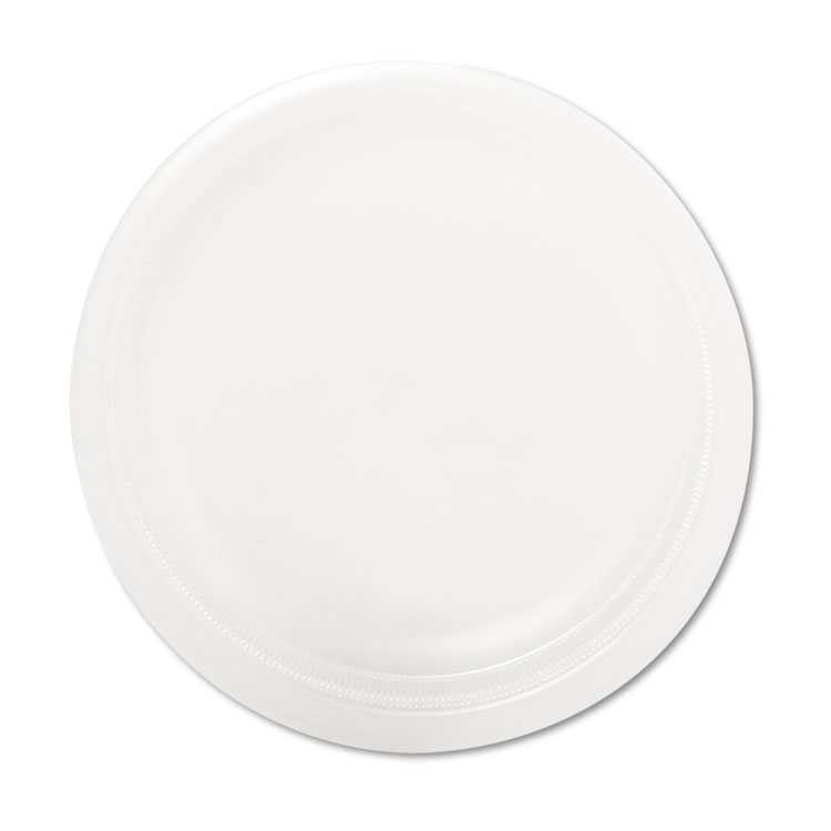 Picture of Quiet Classic Laminated Foam Dinnerware Plate, 9" Dia, White, 125/pack