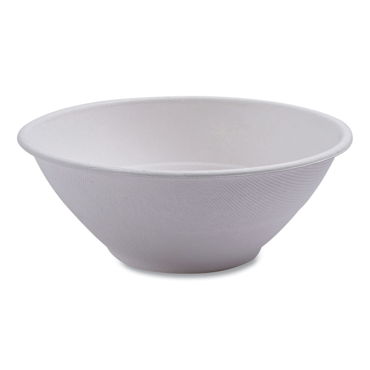 Vanguard Renewable and Compostable Sugarcane Bowls, 40 oz, White, 400/Carton
