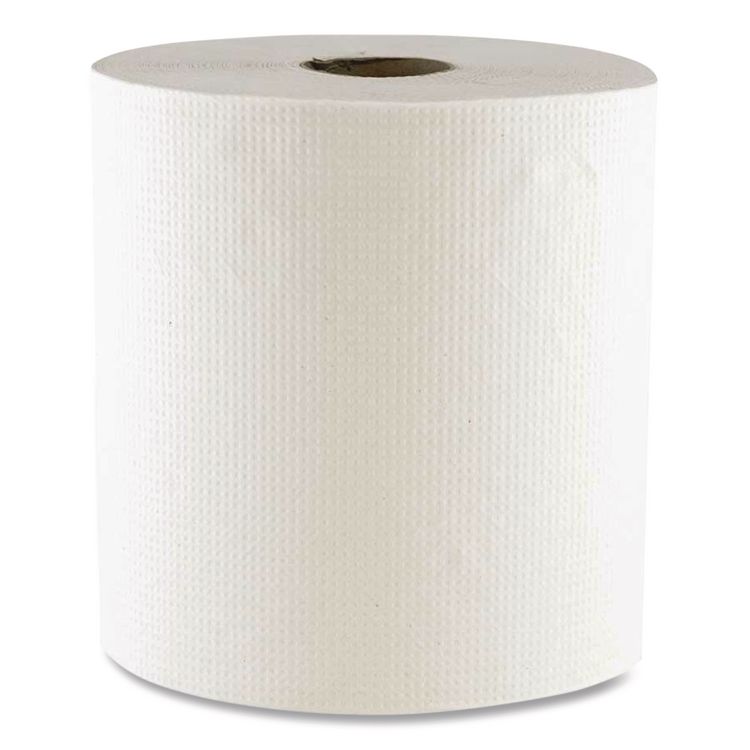 Hard Wound Towel, 1 Ply, 8" x 700 ft, White, 6/Carton