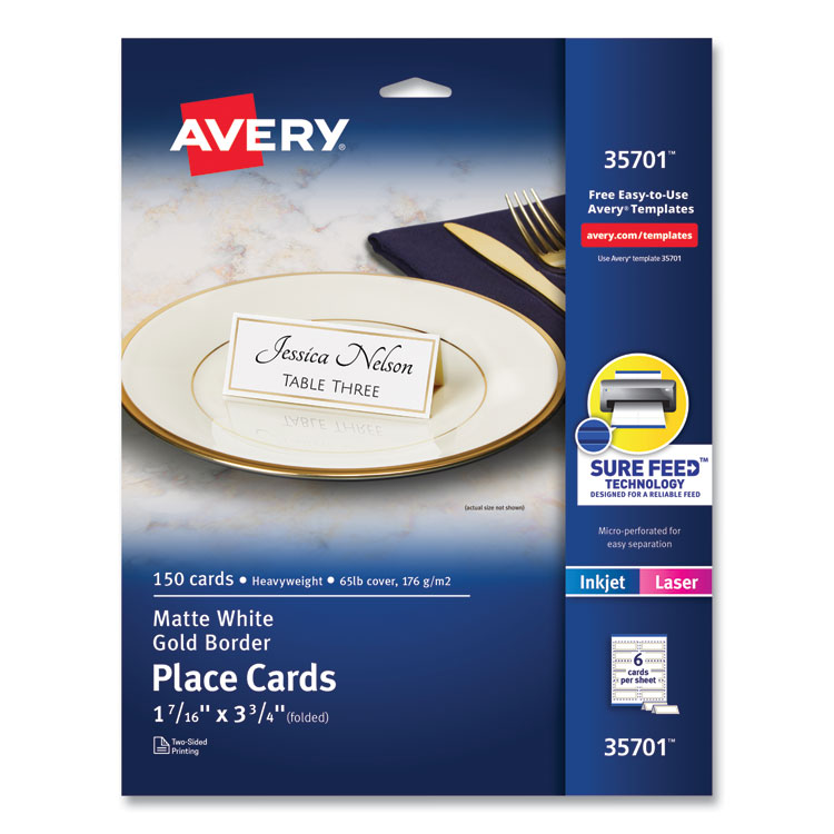 Avery® Laser, Inkjet Printable Place Card