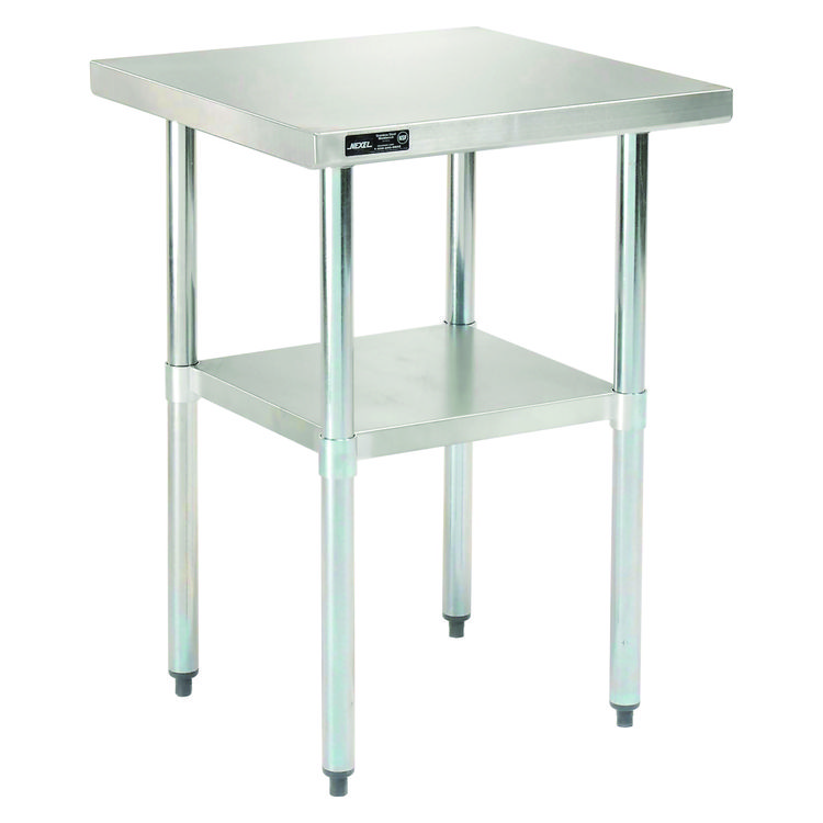 Global Industrial® Work Table with Undershelf, Square, 30 x 30 x 35, Silver Top, Silver Base/Legs