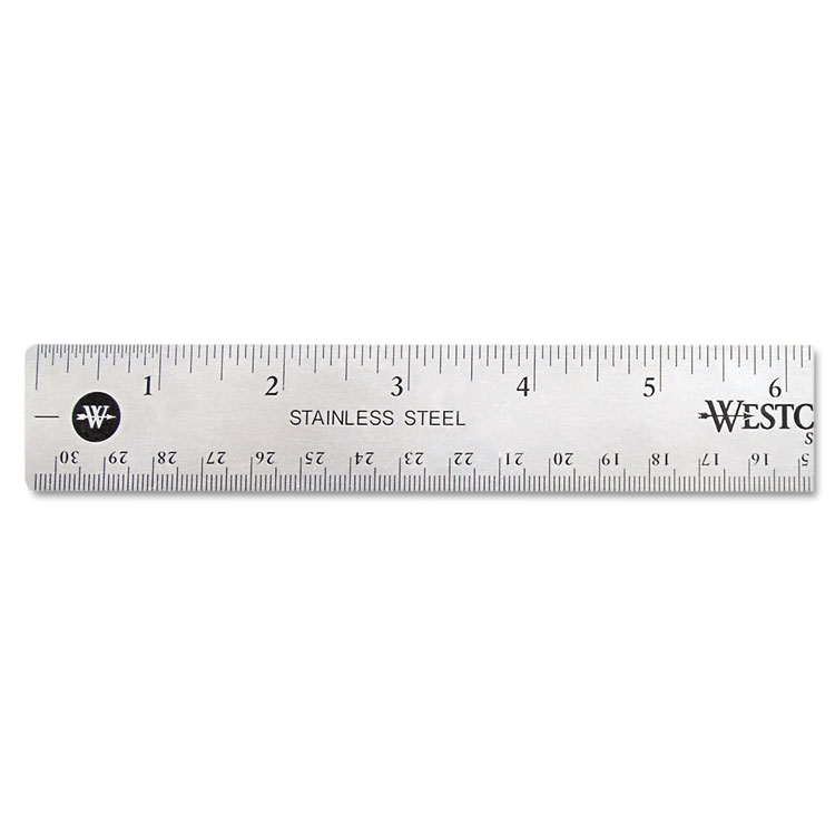 Picture of Stainless Steel Office Ruler With Non Slip Cork Base, 12"