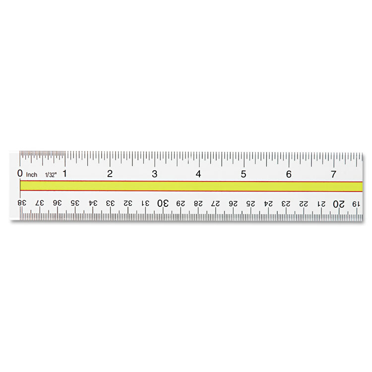 Picture of Acrylic Data Highlight Reading Ruler With Tinted Guide, 15" Clear