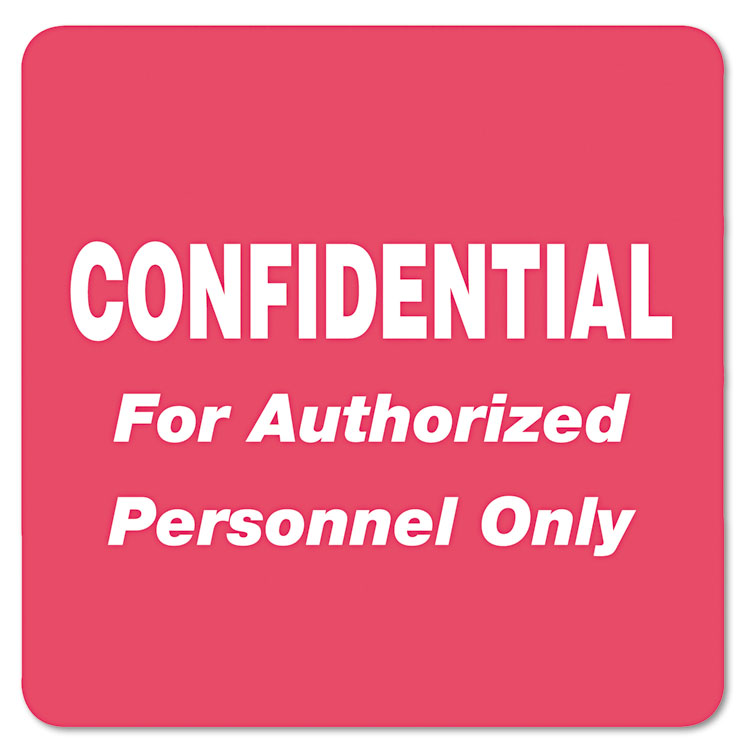 Picture of Medical Labels for Confidential, 2 x 2, Red, 500/Roll