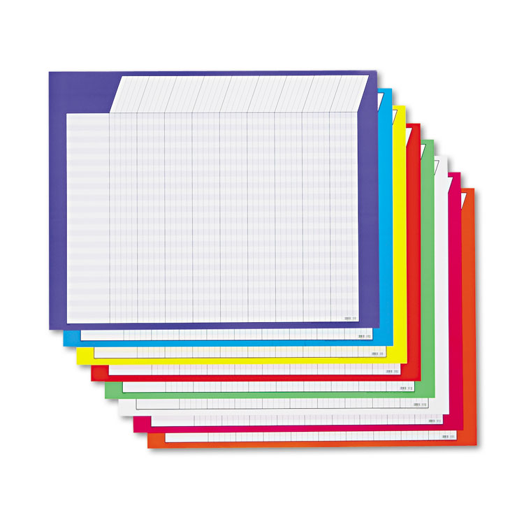 Picture of Horizontal Incentive Chart Pack, 28w x 22h, Assorted Colors, 8/Pack
