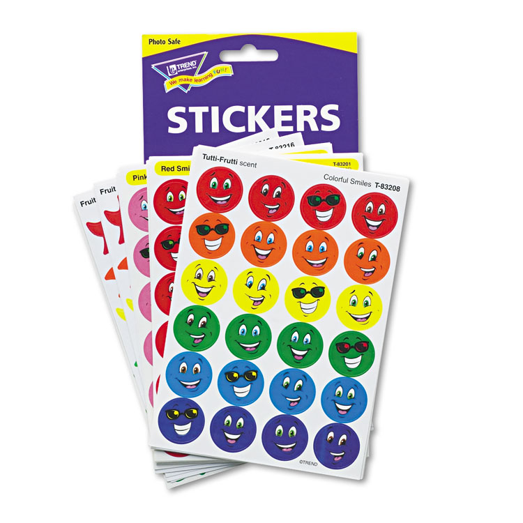 Picture of Stinky Stickers Variety Pack, Smiles and Stars, 648/Pack