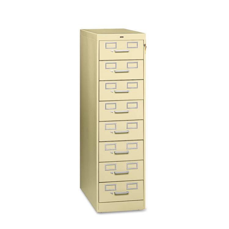 Picture of Eight-Drawer File Cabinet For 3 x 5 & 4 x 6 Card, 15w x 52h, Putty