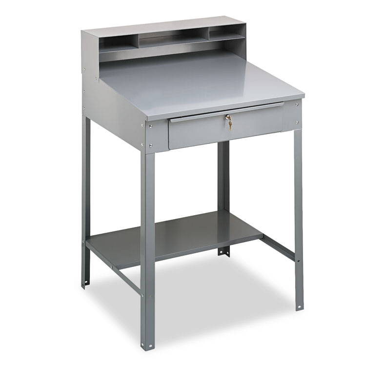 Picture of Open Steel Shop Desk, 34-1/2w x 29d x 53-3/4h, Medium Gray