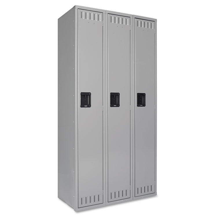 Picture of Single Tier Locker, Three Units, 36w x 18d x 72h, Medium Gray