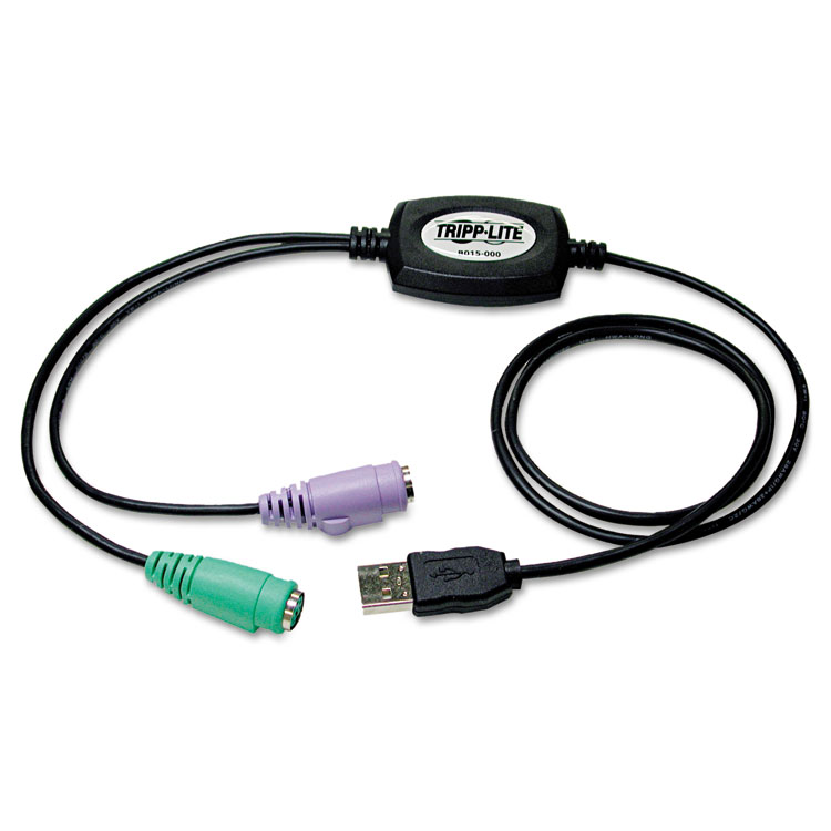 Picture of USB to PS/2 Adapter, USB-A Male to 2 x PS/2 Female, 18"