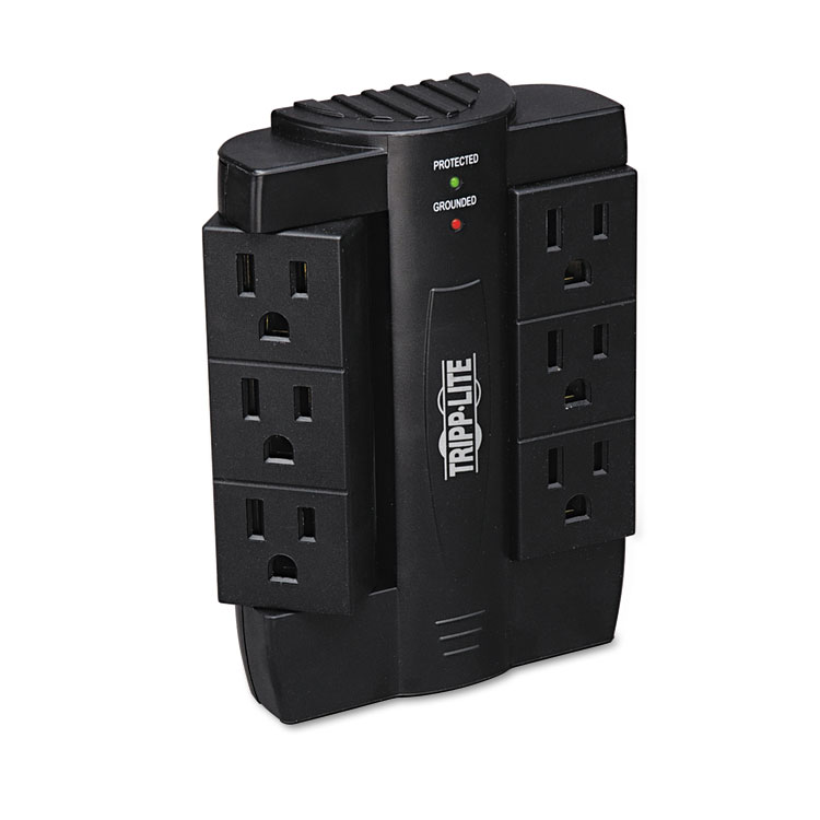 Picture of SWIVEL6 Direct Plug-In Surge Suppressor, 6 Outlets, 1500 Joules, Black