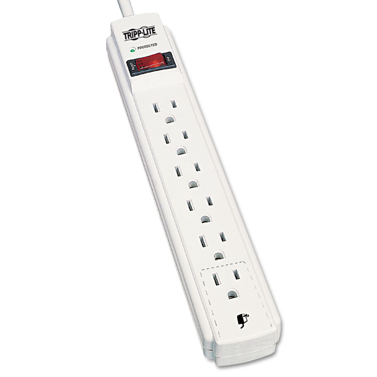 Picture of TLP604 Surge Suppressor, 6 Outlets, 4 ft Cord, 790 Joules, Light Gray