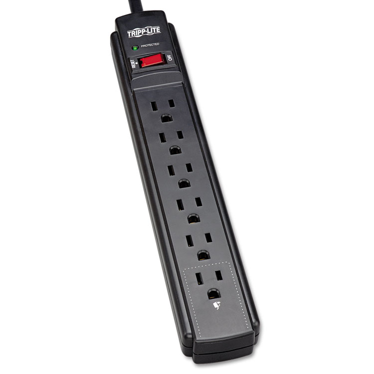 Picture of TLP606B Surge Suppressor, 6 Outlets, 6 ft Cord, 790 Joules, Black