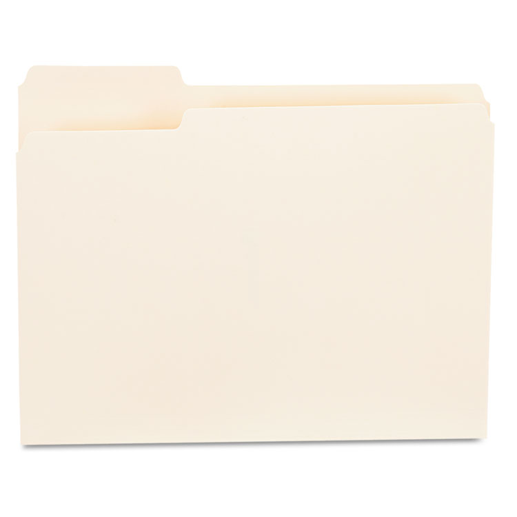 Picture of File Folders, 1/3 Cut First Position, One-Ply Top Tab, Letter, Manila, 100/Box