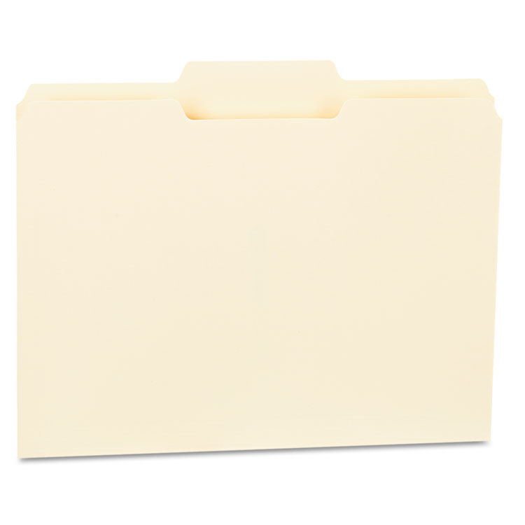 Picture of File Folders, 1/3 Cut Second Position, One-Ply Top Tab, Letter, Manila, 100/Box