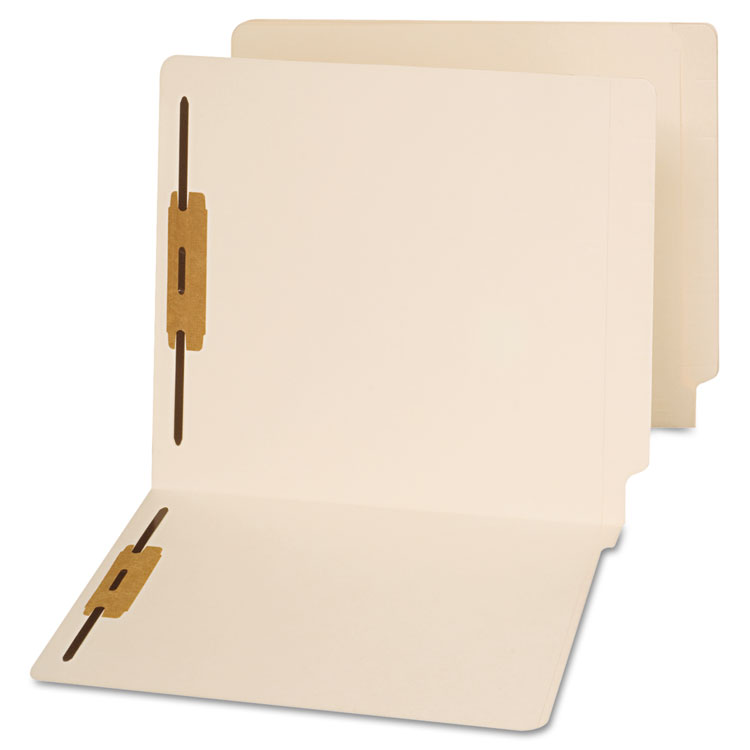 Picture of End Tab Folders, Two Fasteners, Letter, Manila, 50/Box
