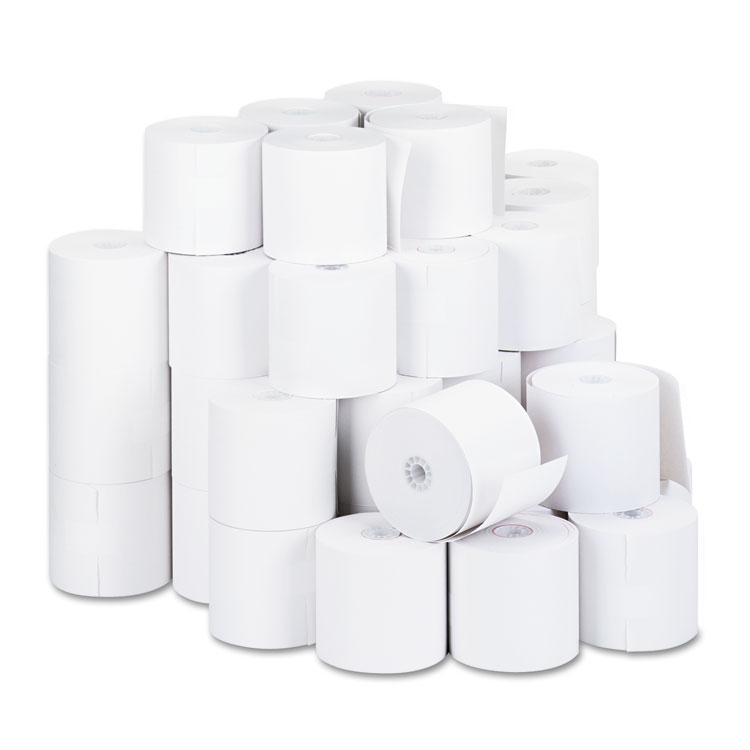 Picture of 1-Ply Cash Register/Point of Sale Roll, 16 lb, 1/2" Core, 2-3/4" x 190 ft, 50/Ct