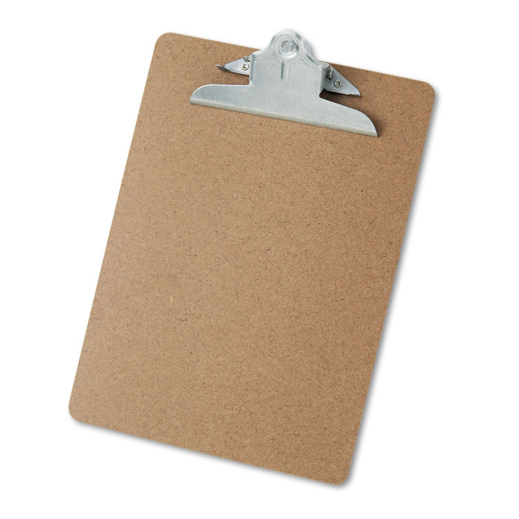 Picture of Hardboard Clipboard, 1" Capacity, Holds 8 1/2 x 11, Brown