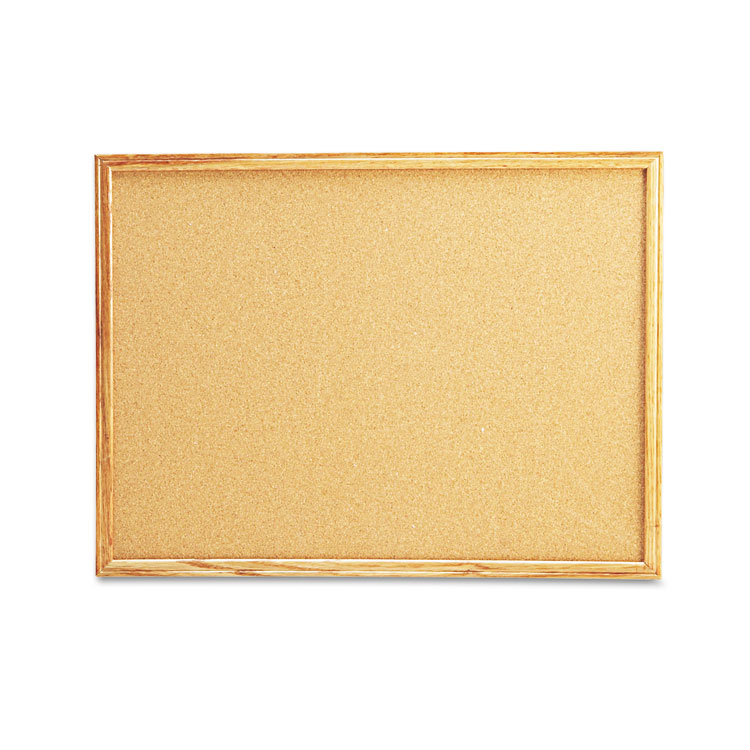 Picture of Cork Board with Oak Style Frame, 24 x 18, Natural, Oak-Finished Frame