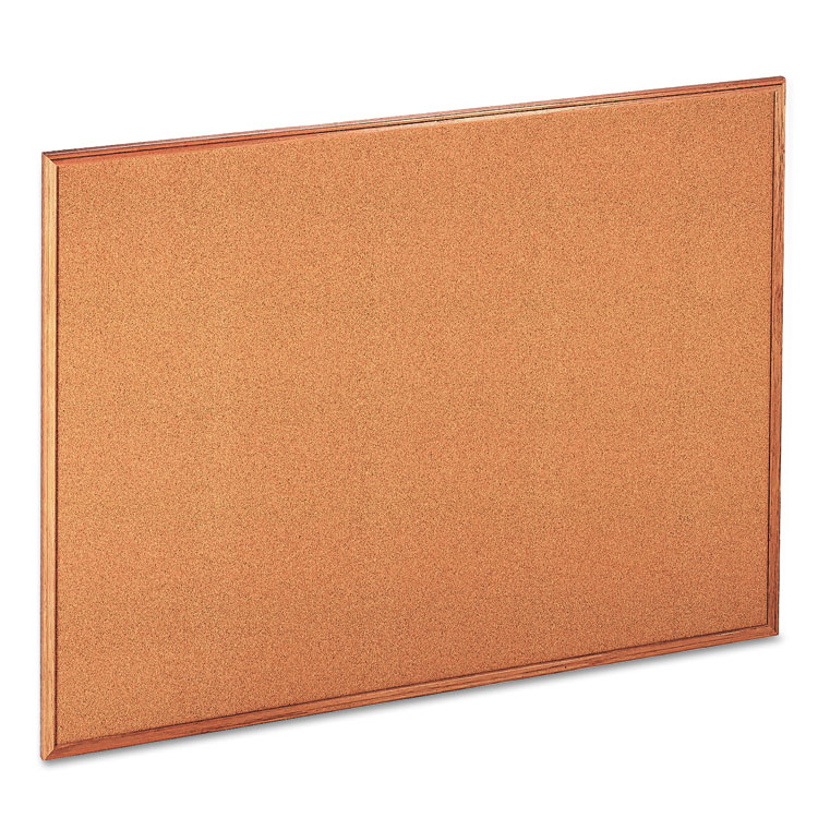 Picture of Cork Board with Oak Style Frame, 48 x 36, Natural, Oak-Finished Frame