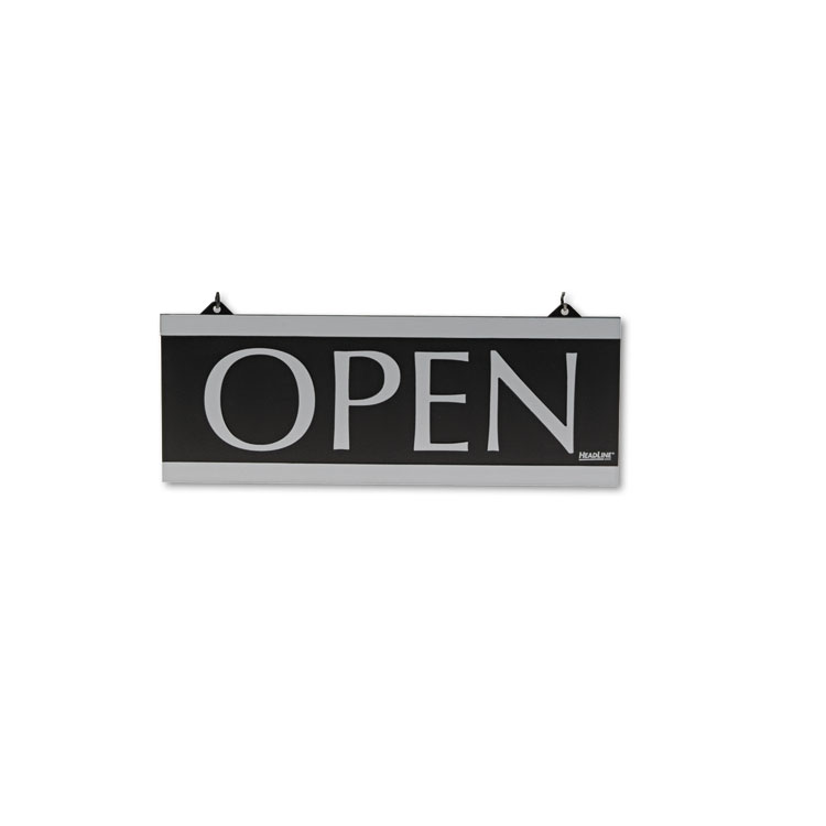 Picture of Century Series Reversible Open/Closed Sign, w/Suction Mount, 13 x 5, Black