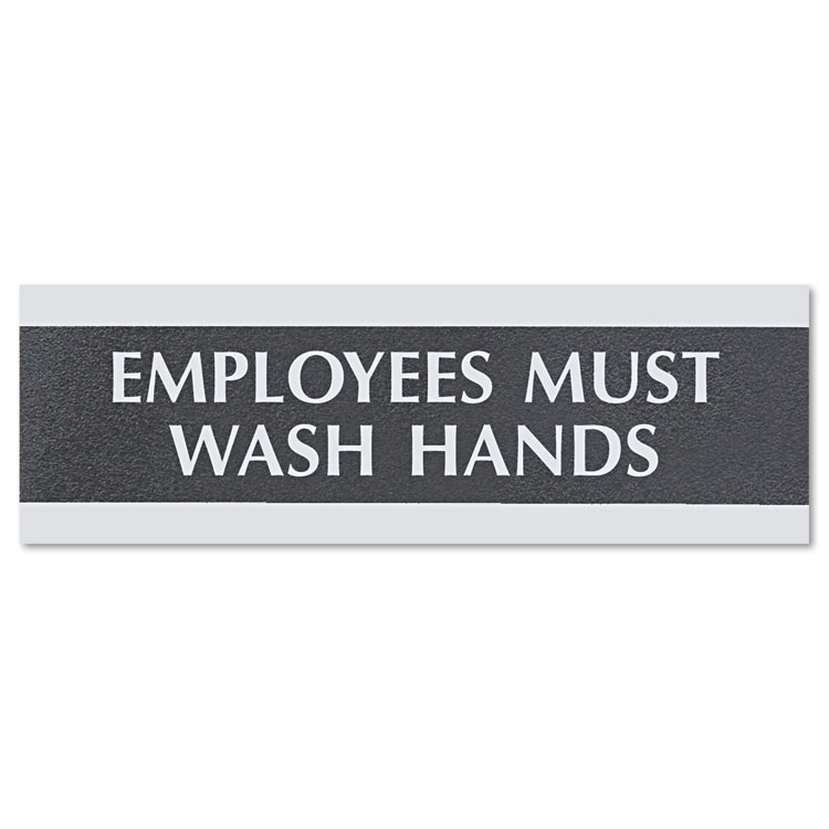 Picture of Century Series Office Sign, Employees Must Wash Hands, 9 x 3