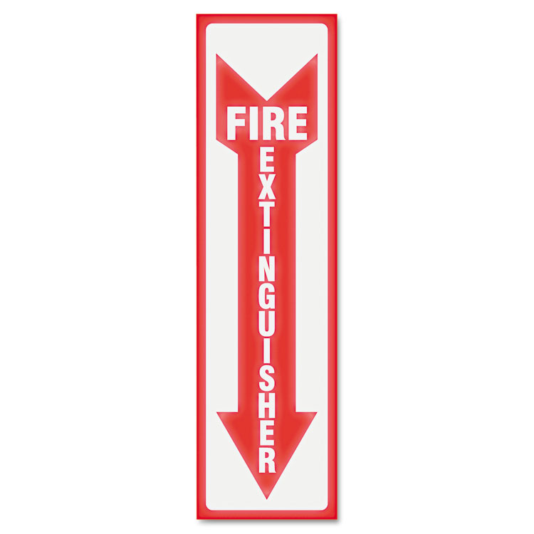 Picture of Glow In The Dark Sign, 4 x 13, Red Glow, Fire Extinguisher