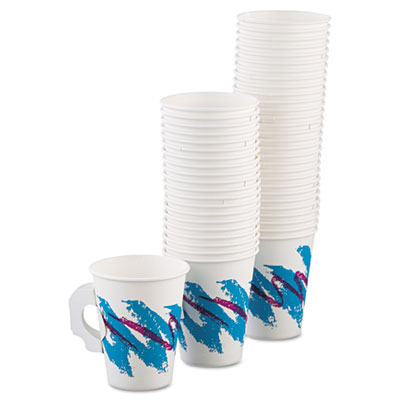 Dart Jazz Paper Hot Cups, 12oz, Polycoated, 50/Bag, 20 Bags/Carton