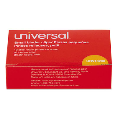 Universal UNV10220 Binder Clips - Large, Black (1 Dozen)