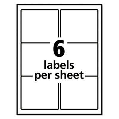 AVE-58164: Avery Repositionable Shipping Labels w/SureFeed, Inkjet, 3 1 ...