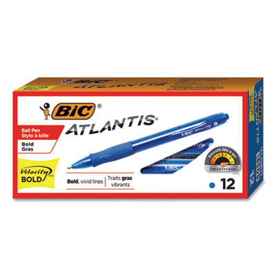 BIC Velocity Atlantis Bold Retractable Ballpoint Pen, 1.6mm, Assorted Ink &  Barrel, 8/Pack (VLGBAP81AST)