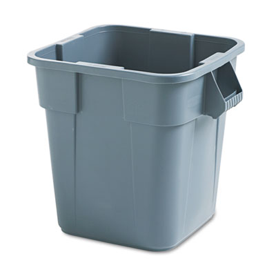 Rubbermaid Commercial Deskside Plastic Wastebasket Rectangular 3.5 Gal Gray
