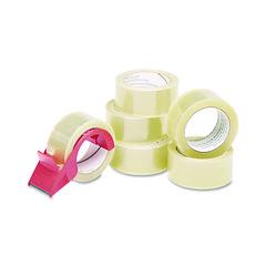 7510015796873 SKILCRAFT Commercial Package Sealing Tape with Handheld Dispenser, 3" Core, 2" x 55 yds, Clear, 6/Pack
