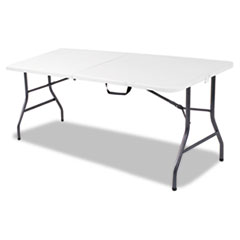 6 Foot Blow Molded Centerfold Table, 72w x 30d x 29-1/4h, White
