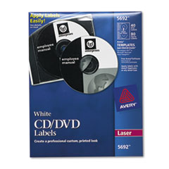 Laser CD Labels, Matte White, 40/Pack