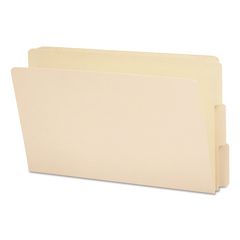 Heavyweight Manila End Tab Folders, 9" High Front, Reinforced 1/3-Cut Tabs: Assorted, Legal, 0.75" Expansion, Manila, 100/Box