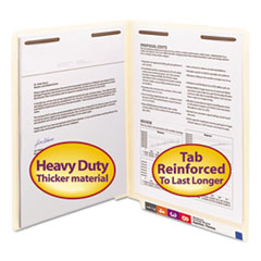 Manila End Tab Fastener Folders, Reinforced Straight Tab, Expands 0.75", 2 Fasteners, Letter Size, 14-pt Manila, 50/Box