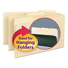 Interior File Folders, 1/3-Cut Tabs: Assorted, Legal Size, 0.75" Expansion, Manila, 100/Box