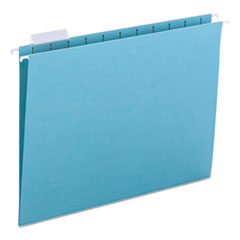 Colored Hanging File Folders, Letter Size, 1/5-Cut Tab, Aqua, 25/Box