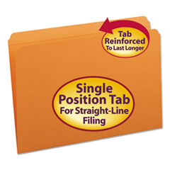 Reinforced Top Tab Colored File Folders, Straight Tabs, Legal Size, 0.75" Expansion, Orange, 100/Box