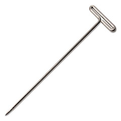 T-Pins, Steel, Silver, 2", 100/Box